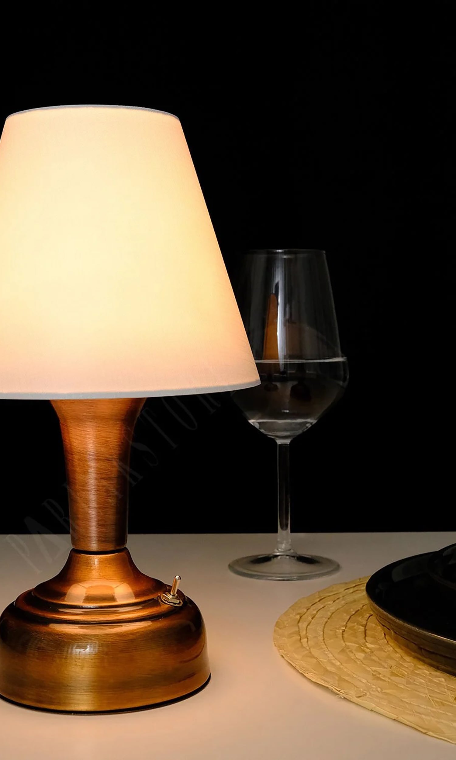 11-inch Vintage Copper Cordless LED Table Lamp