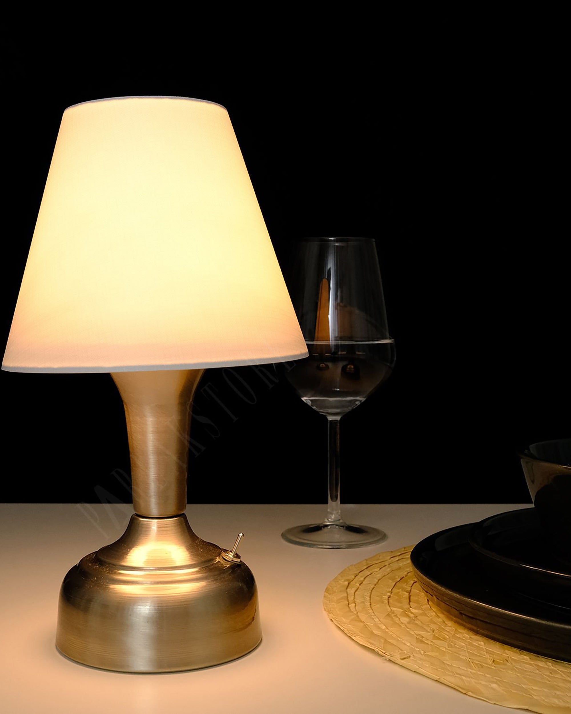 11-inch Vintage Silver Cordless LED Table Lamp