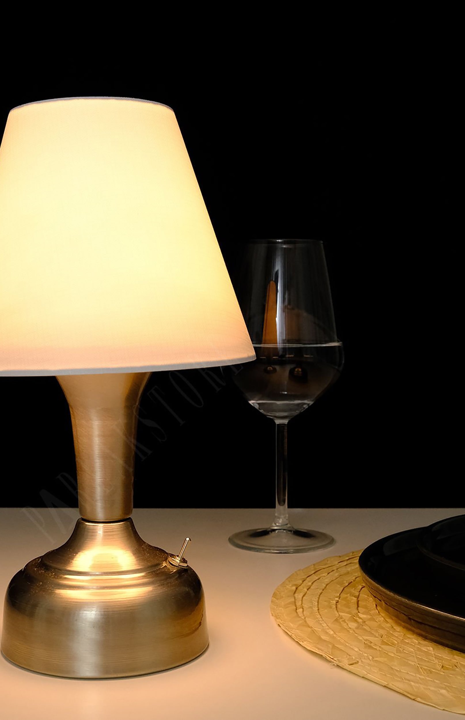 11-inch Vintage Silver Cordless LED Table Lamp