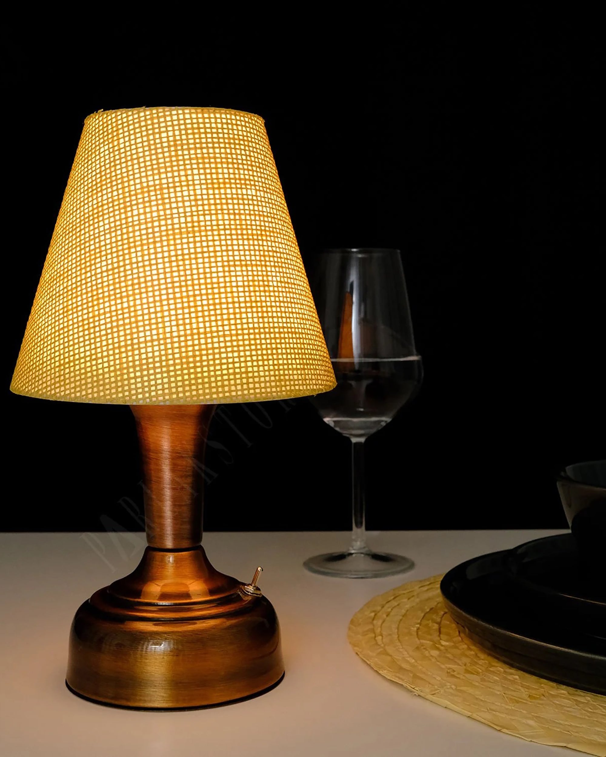 11-inch Vintage Copper Cordless LED Table Lamp