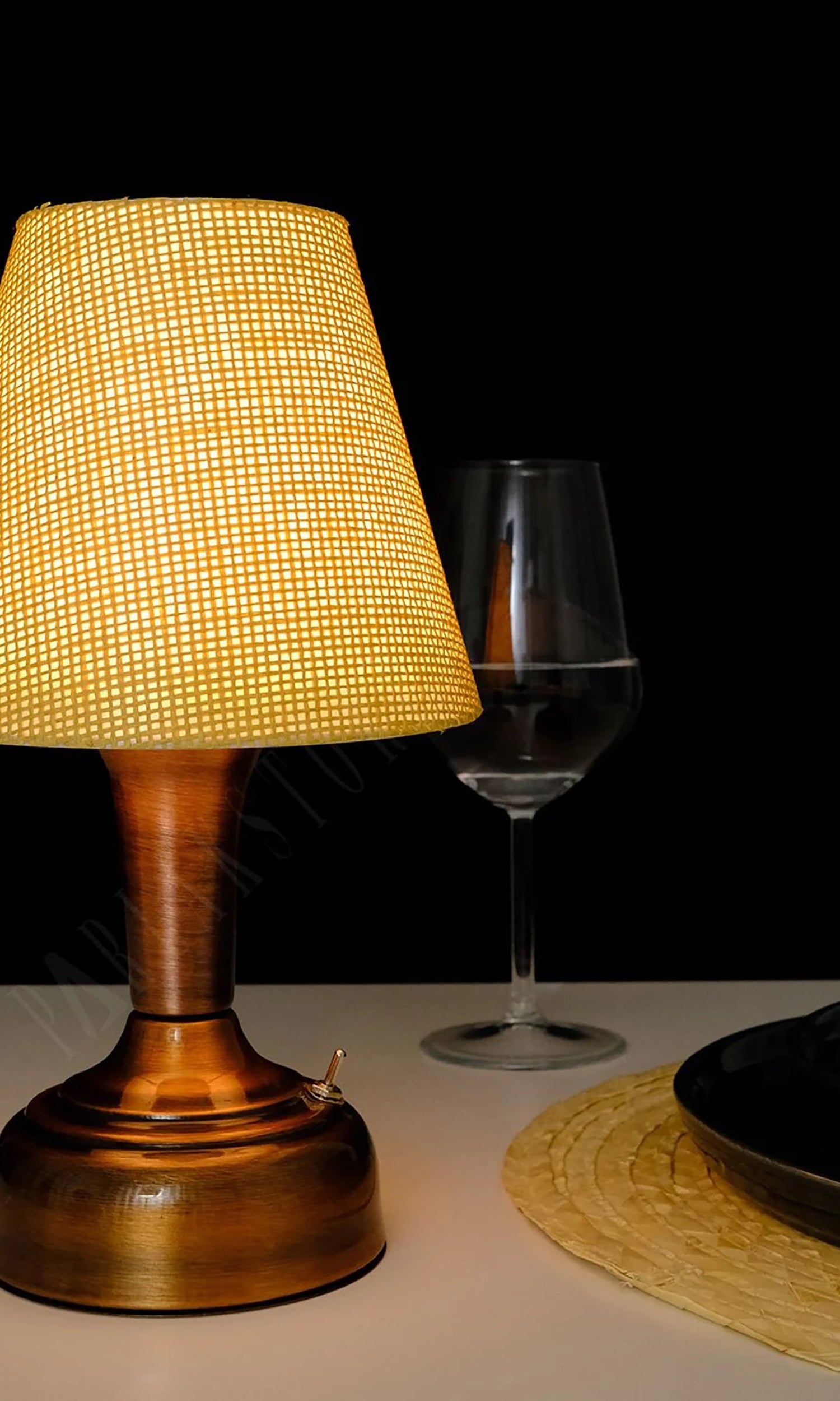 11-inch Vintage Copper Cordless LED Table Lamp