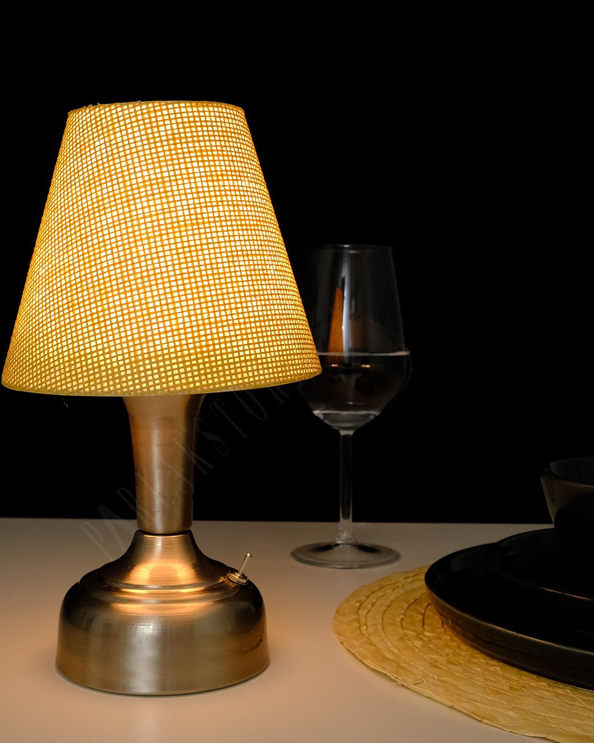 11-inch Vintage Silver Cordless LED Table Lamp