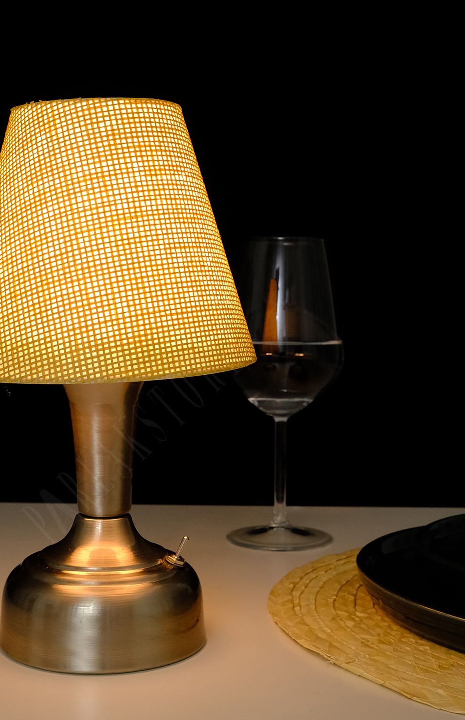 11-inch Vintage Silver Cordless LED Table Lamp