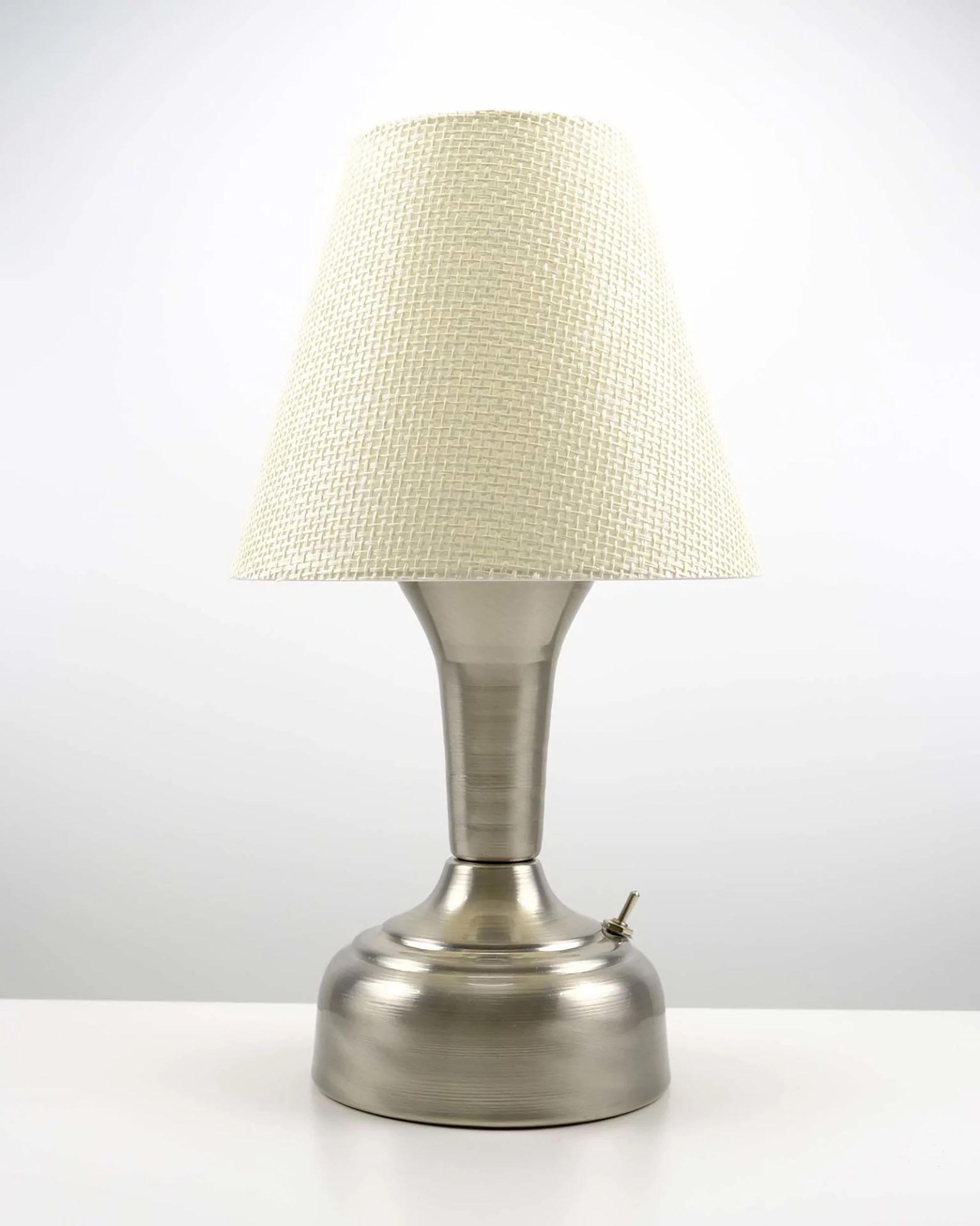 11-inch Vintage Silver Cordless LED Table Lamp