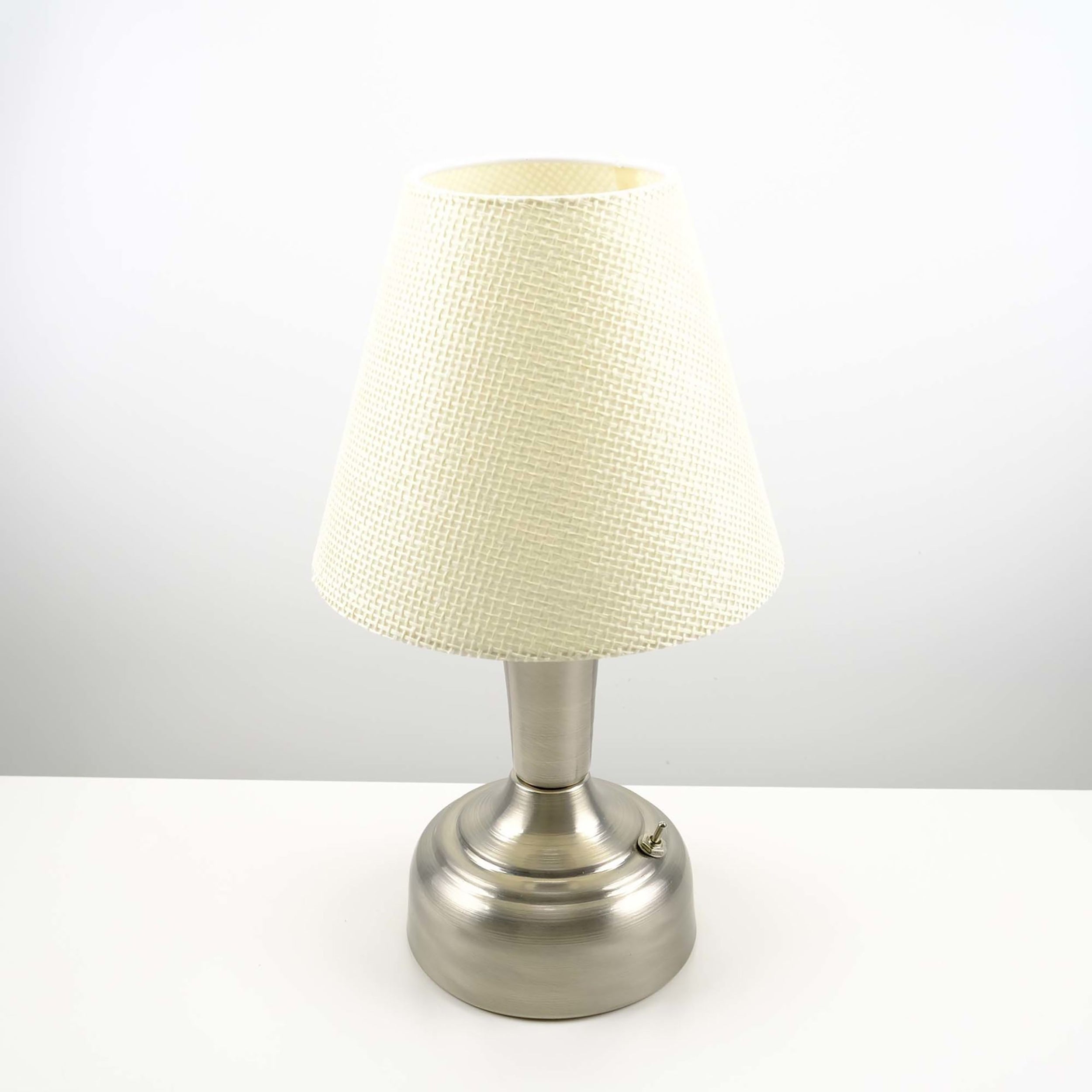 11-inch Vintage Silver Cordless LED Table Lamp