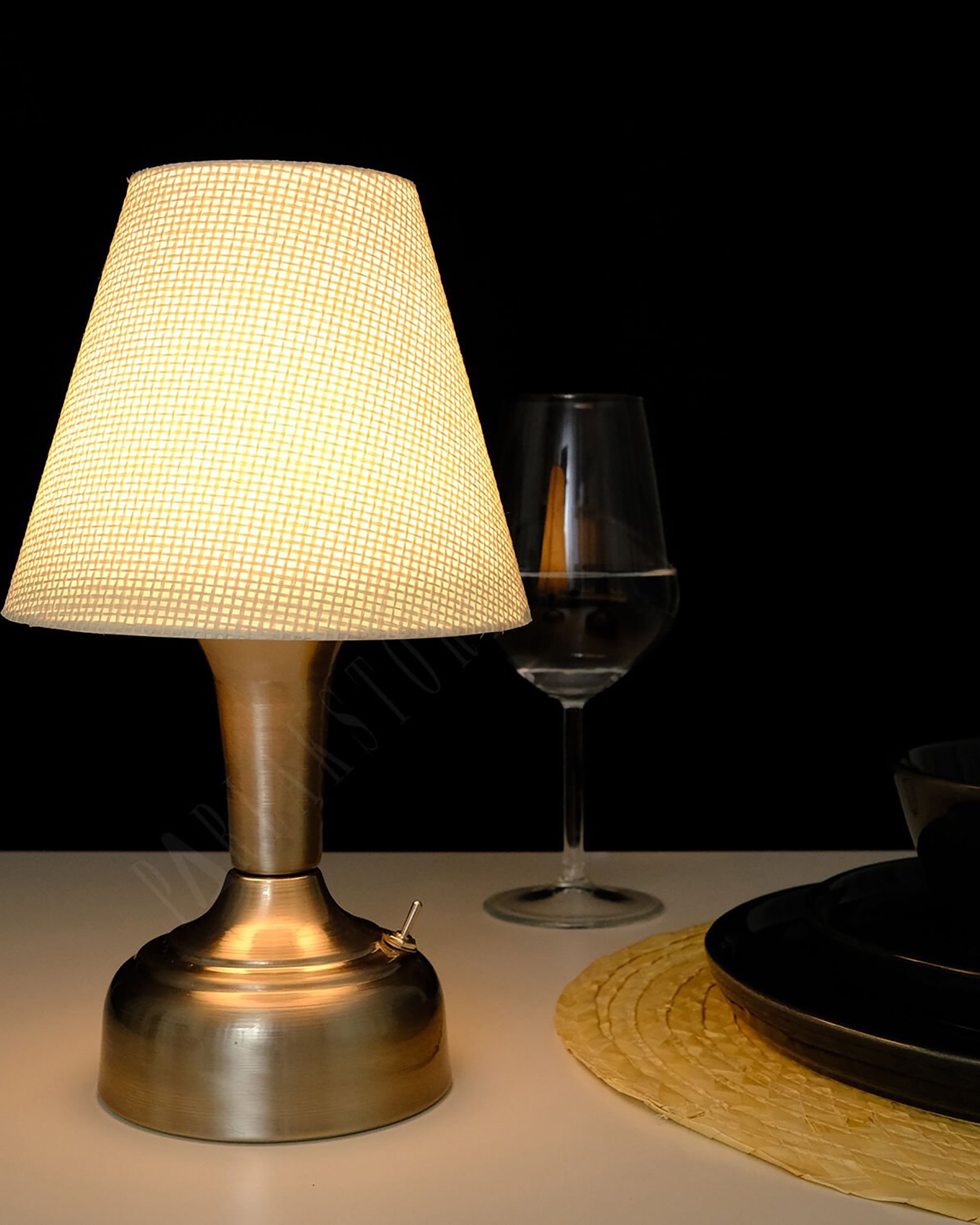 11-inch Vintage Silver Cordless LED Table Lamp