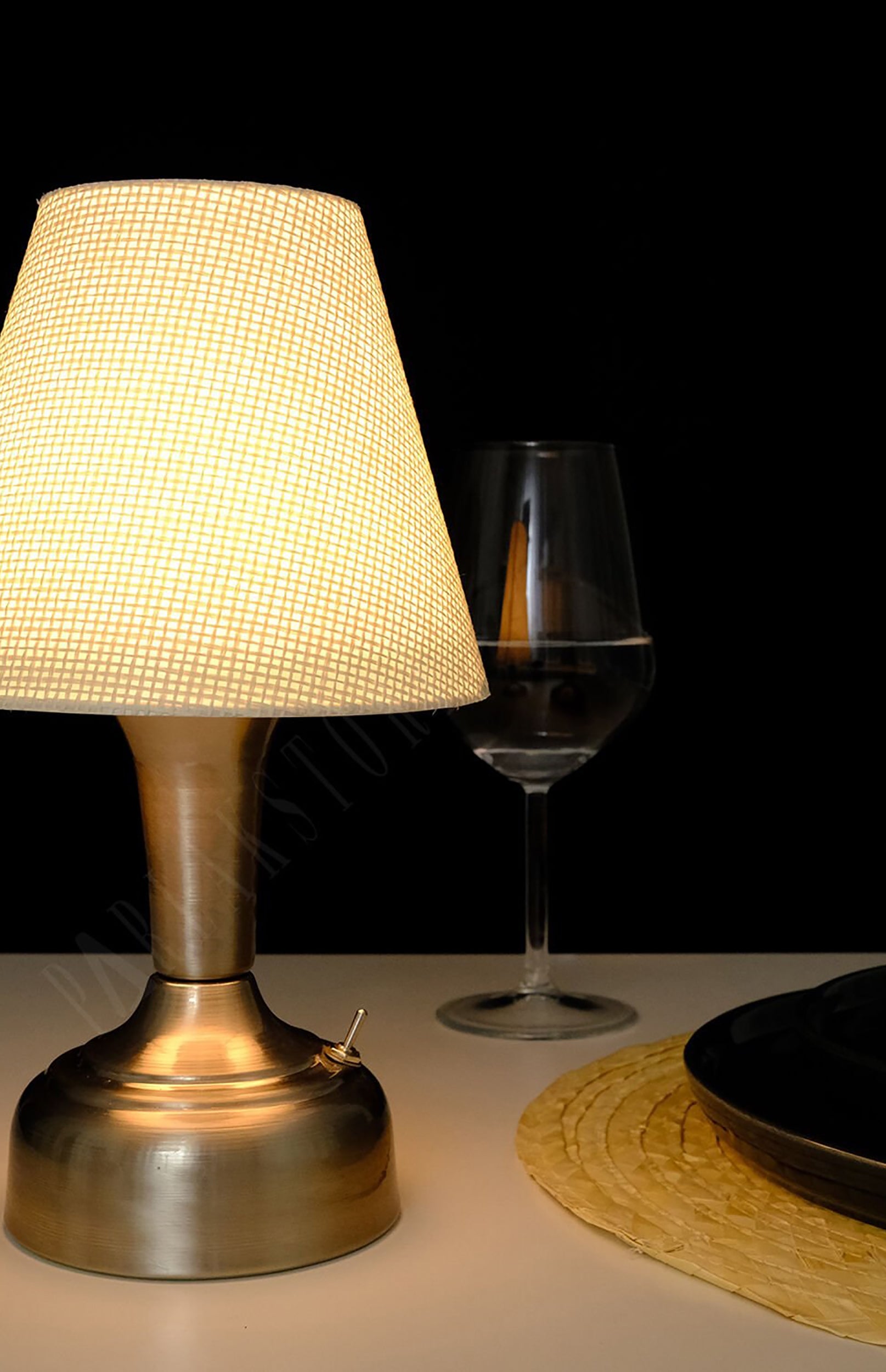 11-inch Vintage Silver Cordless LED Table Lamp