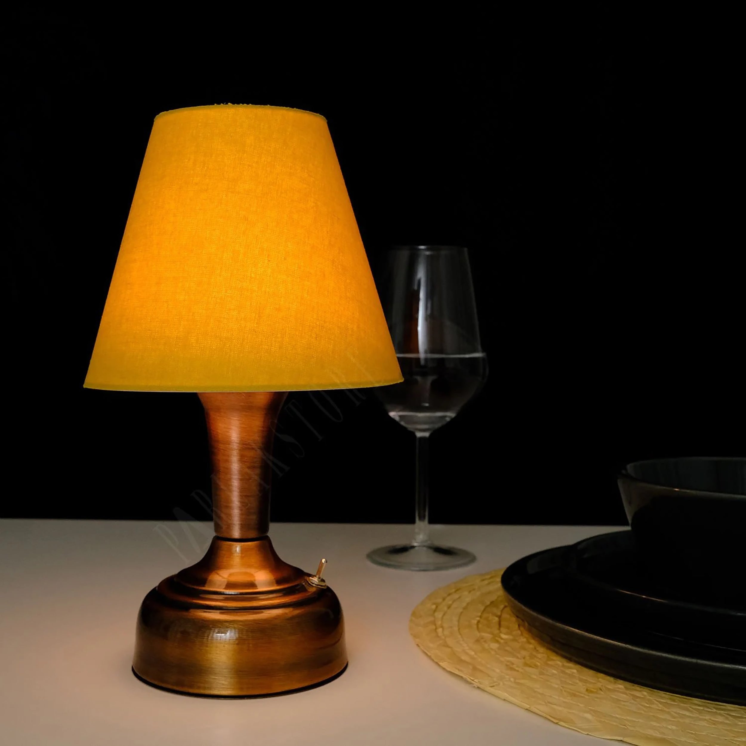 11-inch Vintage Copper Cordless LED Table Lamp