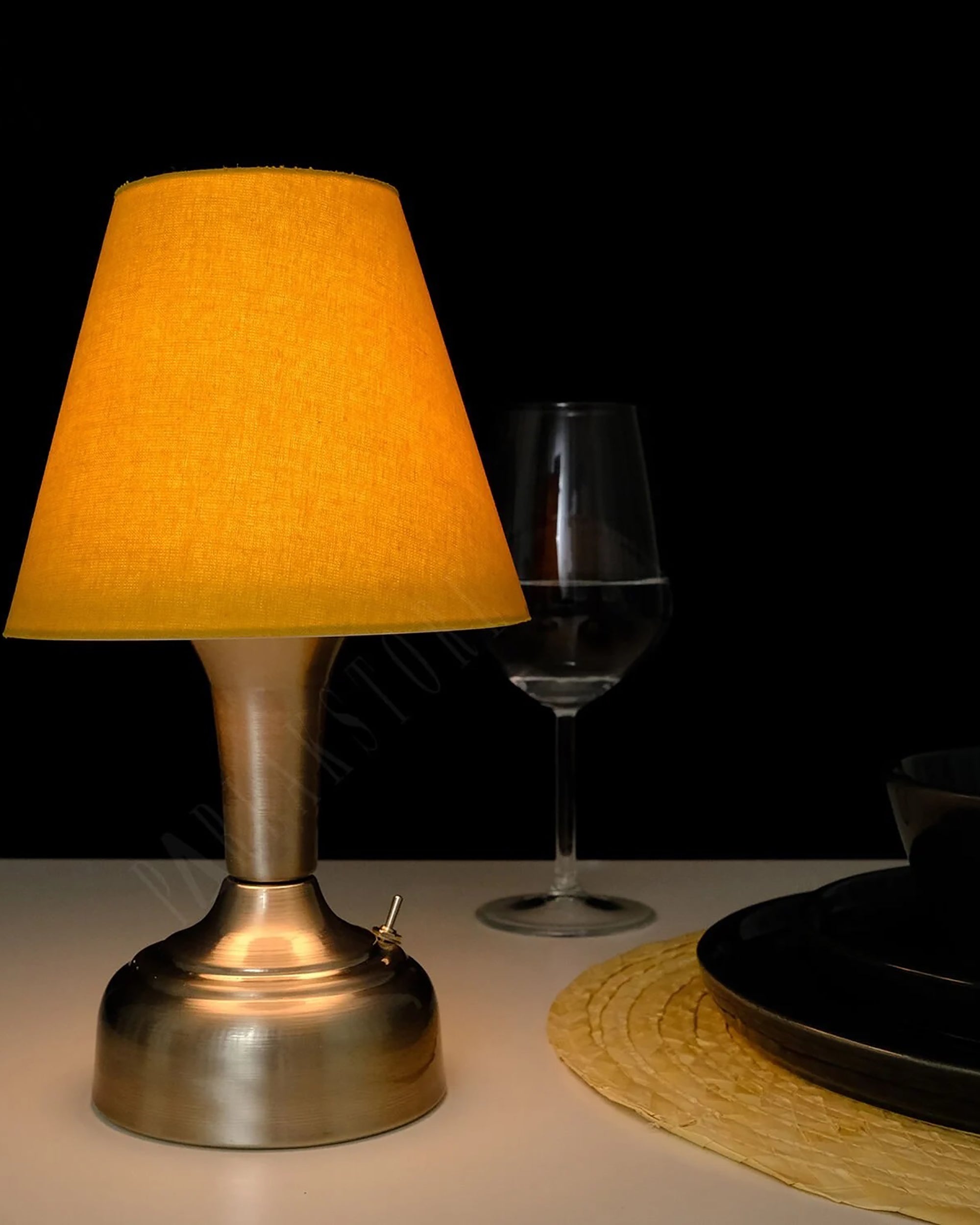 11-inch Vintage Silver Cordless LED Table Lamp