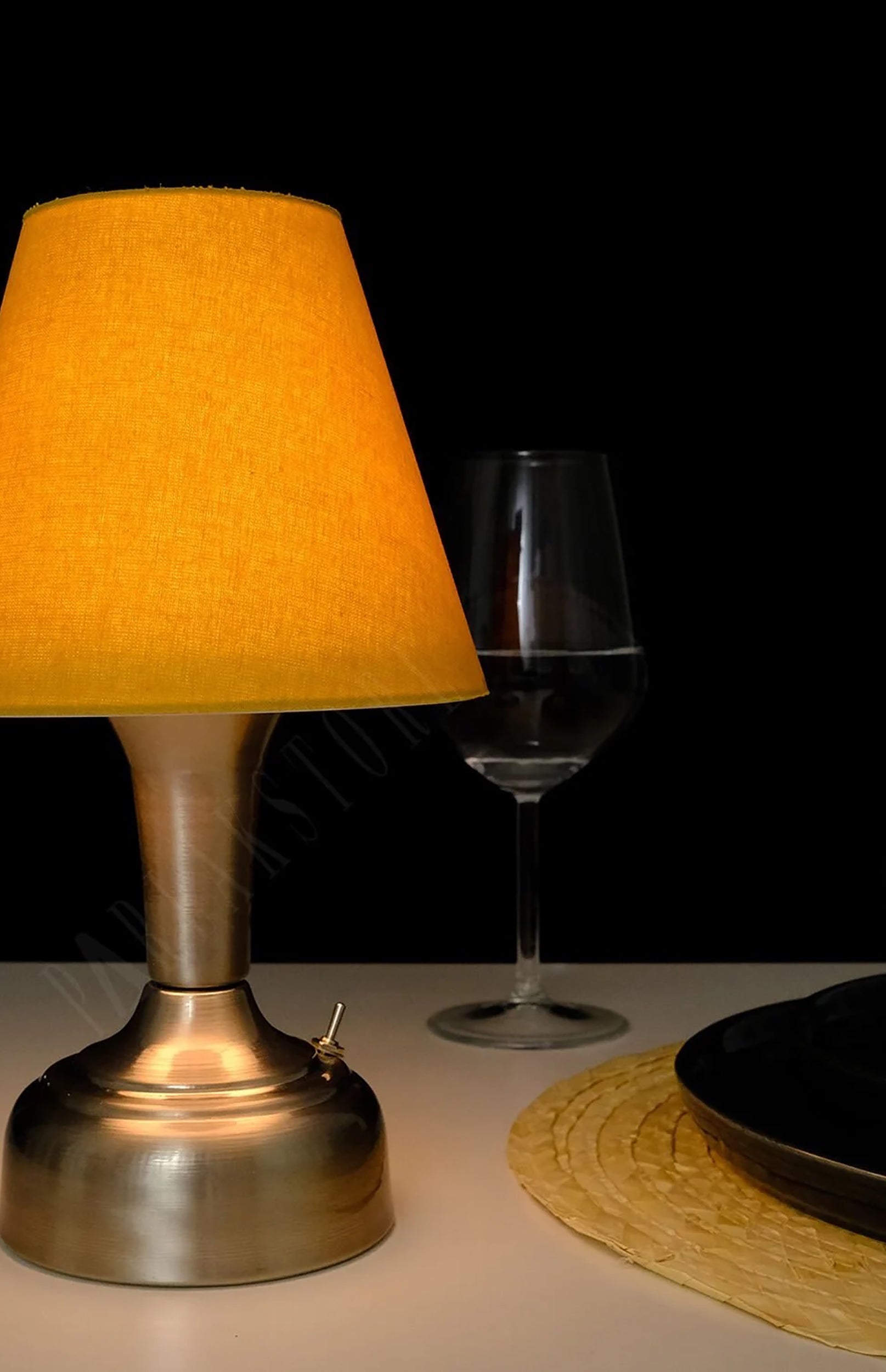 11-inch Vintage Silver Cordless LED Table Lamp