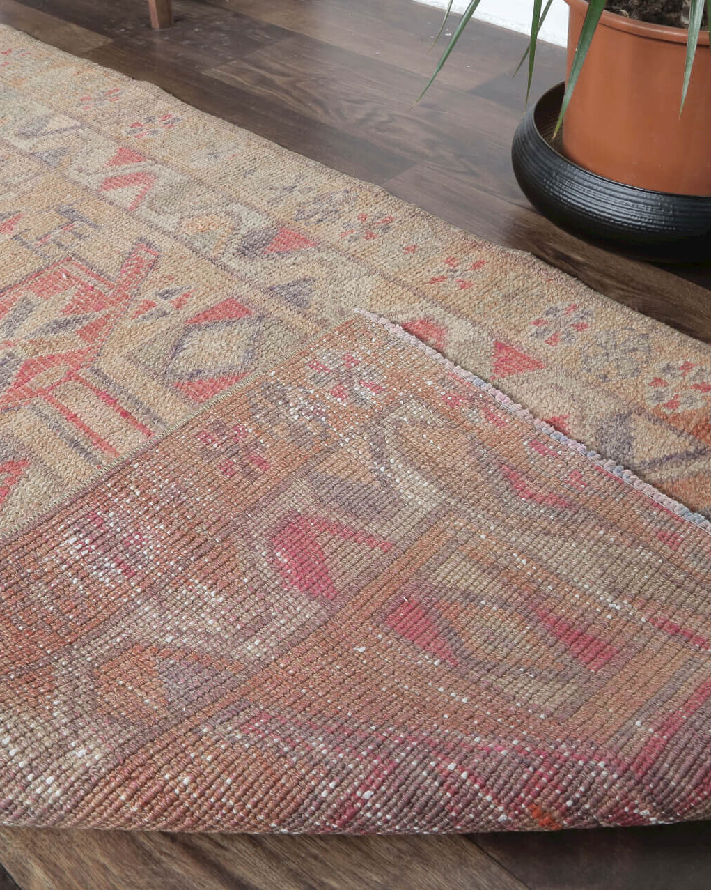 88x311 cm vintage Anatolian runner rug – Fidankusa Colman, low pile, wool