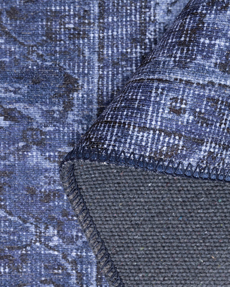 Folk Antique Pattern Blue Decorative Rug