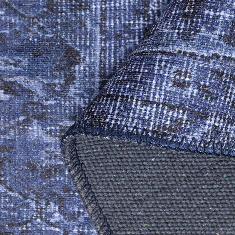 Folk Antique Pattern Blue Decorative Rug