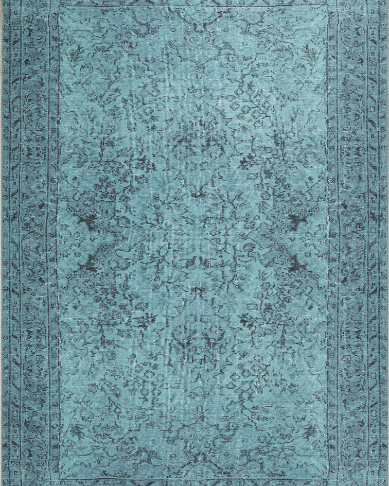 Folk Antique Pattern Turquoise Decorative Rug