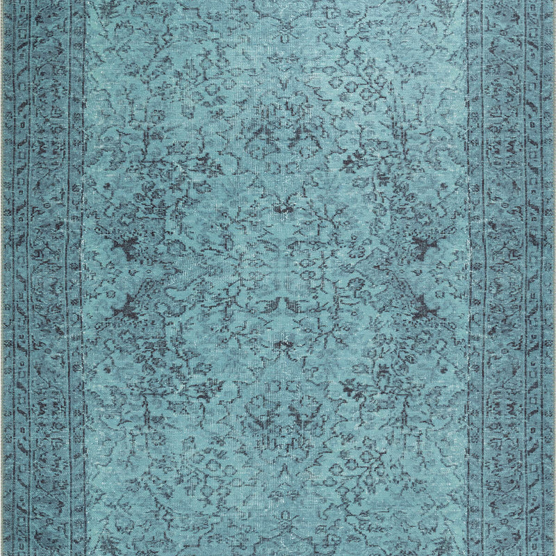 Folk Antique Pattern Turquoise Decorative Rug