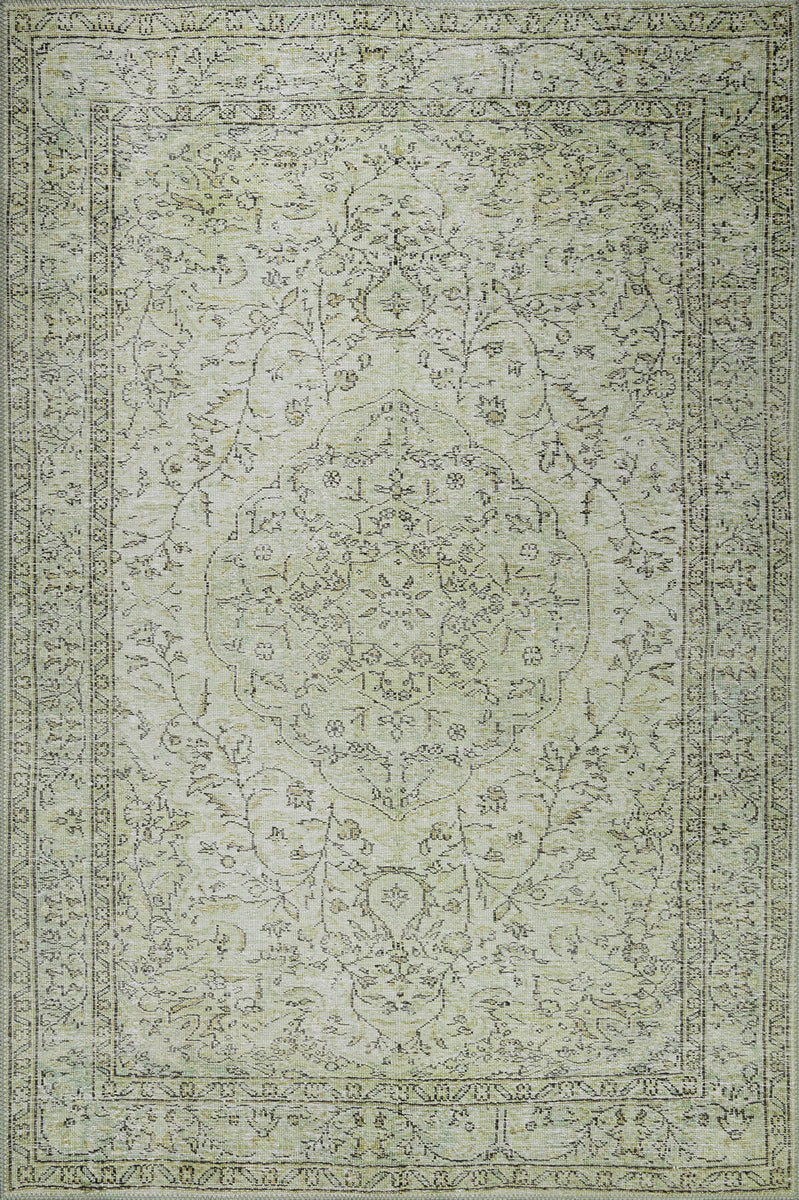 Sylvanie Green Boho Turkish Vintage Rug