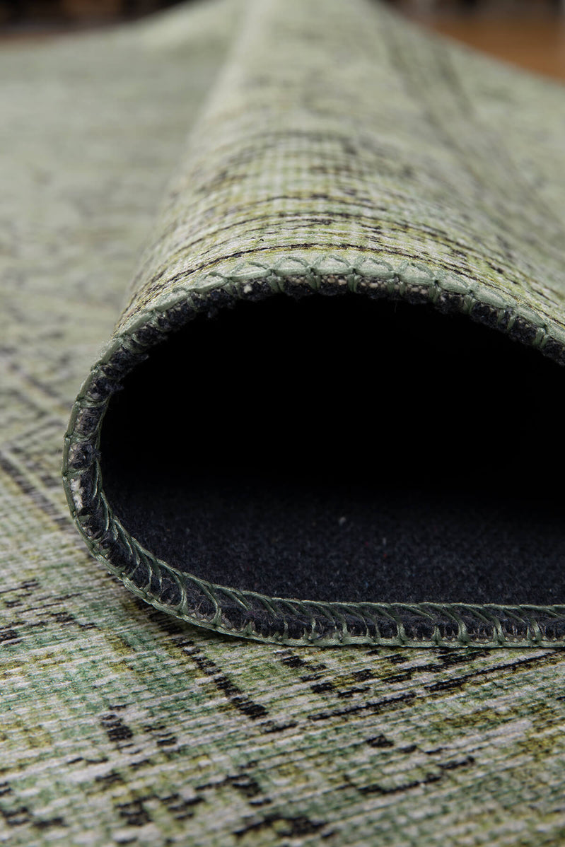 Sylvanie Green Boho Turkish Vintage Rug