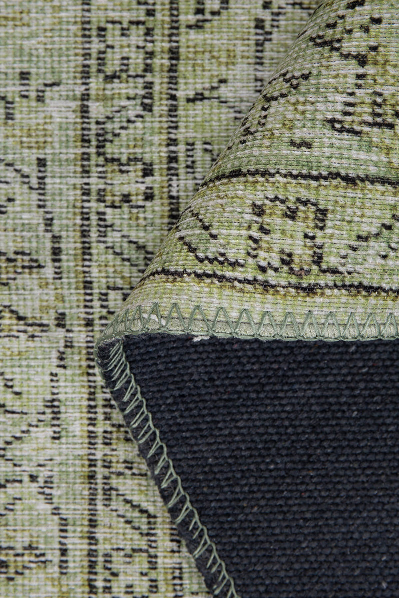 Sylvanie Green Boho Turkish Vintage Rug