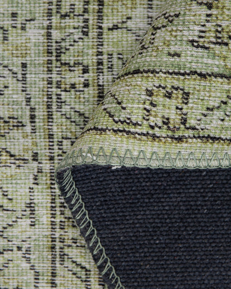 Sylvanie Green Boho Turkish Vintage Rug