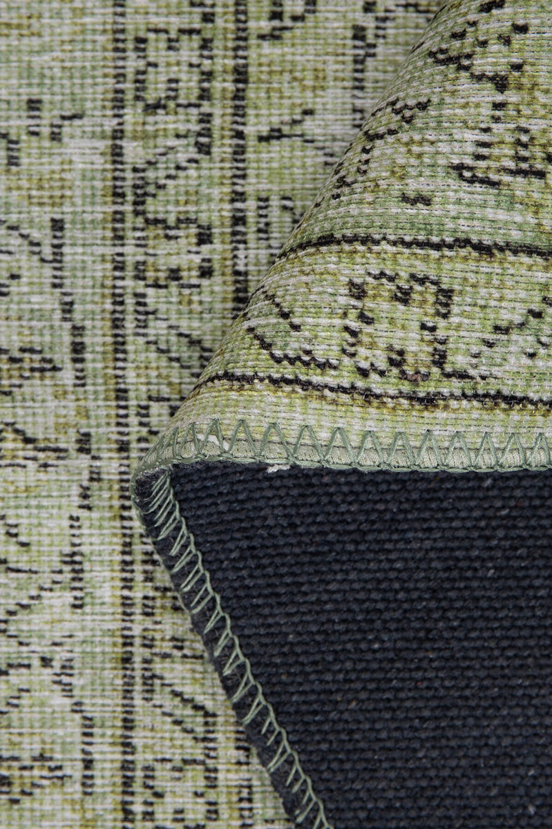 Sylvanie Green Boho Turkish Vintage Rug