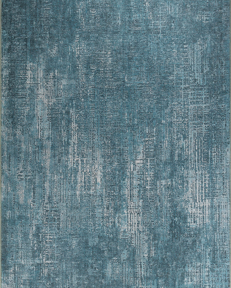Claudine Teal Blue Eclectic Turkish Vintage Rug