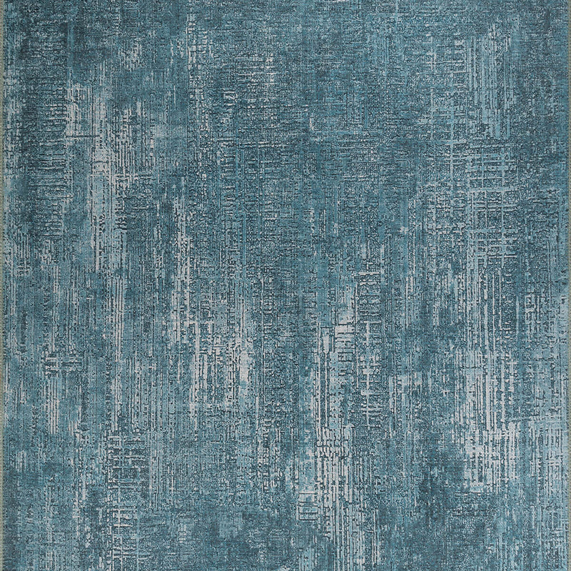 Claudine Teal Blue Eclectic Turkish Vintage Rug