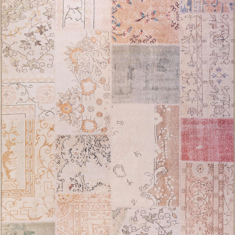 Clementine Boho Beige Turkish Patchwork Rug