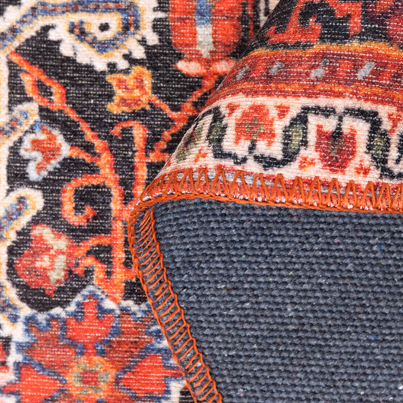 Oriental Floral Medallion Red Rug