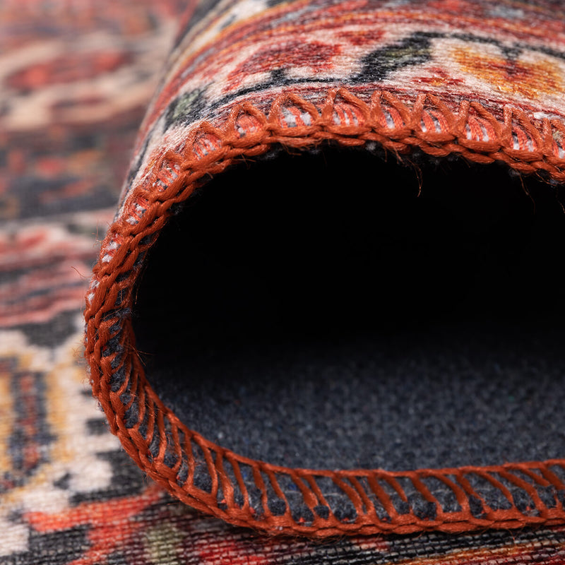 Oriental Floral Medallion Red Rug