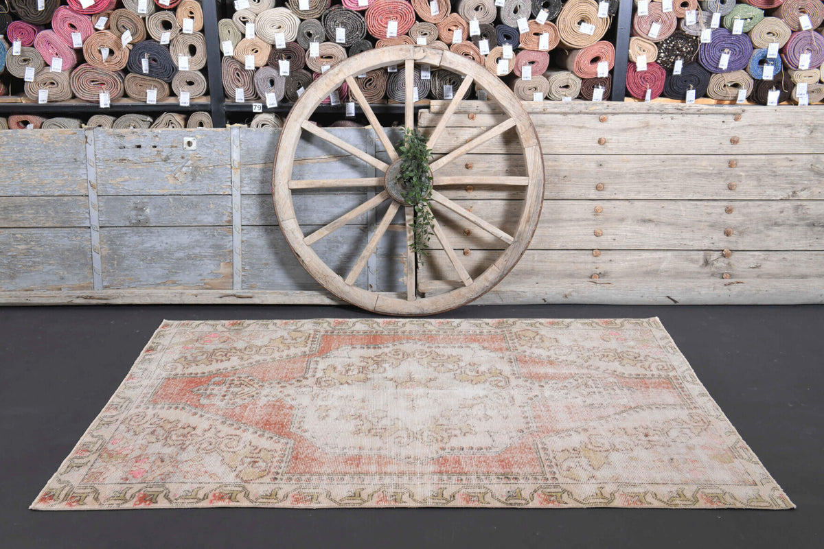 One-of-a-kind 1970s Anatolian vintage area rug in wool, 4'4" x 6'11"