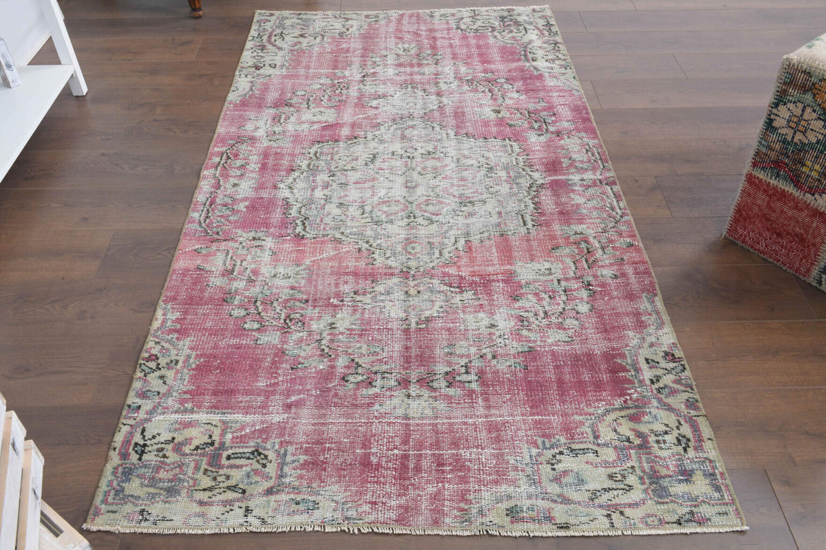 Handmade Pink Vintage Area Rug