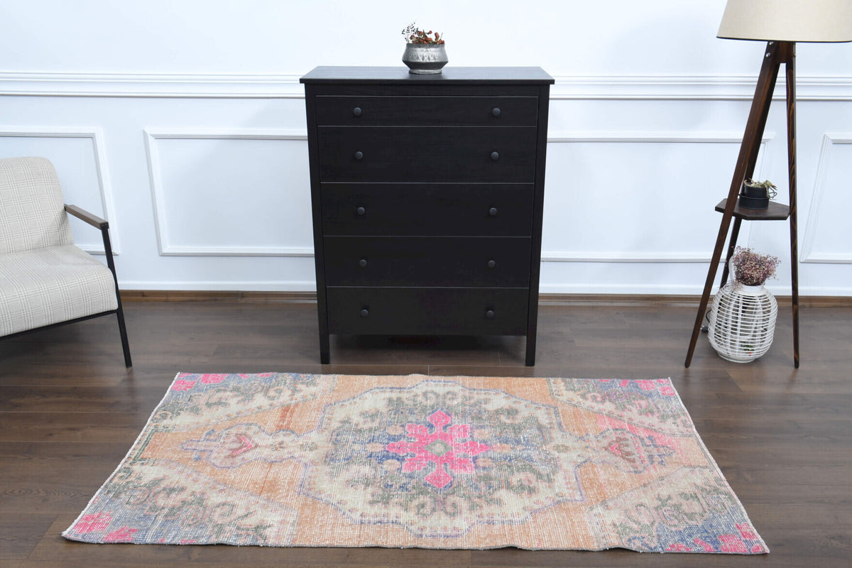 99x192 cm vintage Anatolian area rug – Zernur, low pile, wool