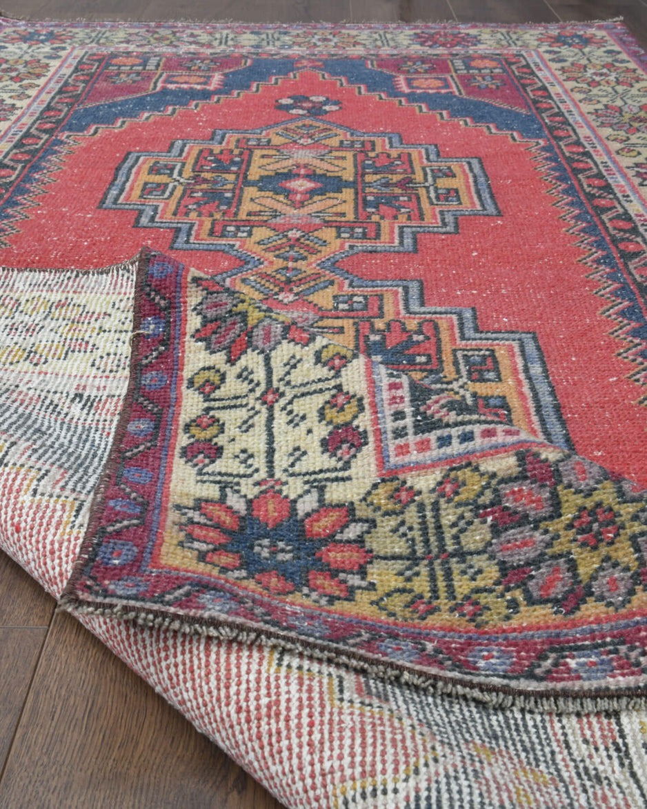 One-of-a-kind 1970s Anatolian vintage area rug in wool, 3'8" x 6'7"
