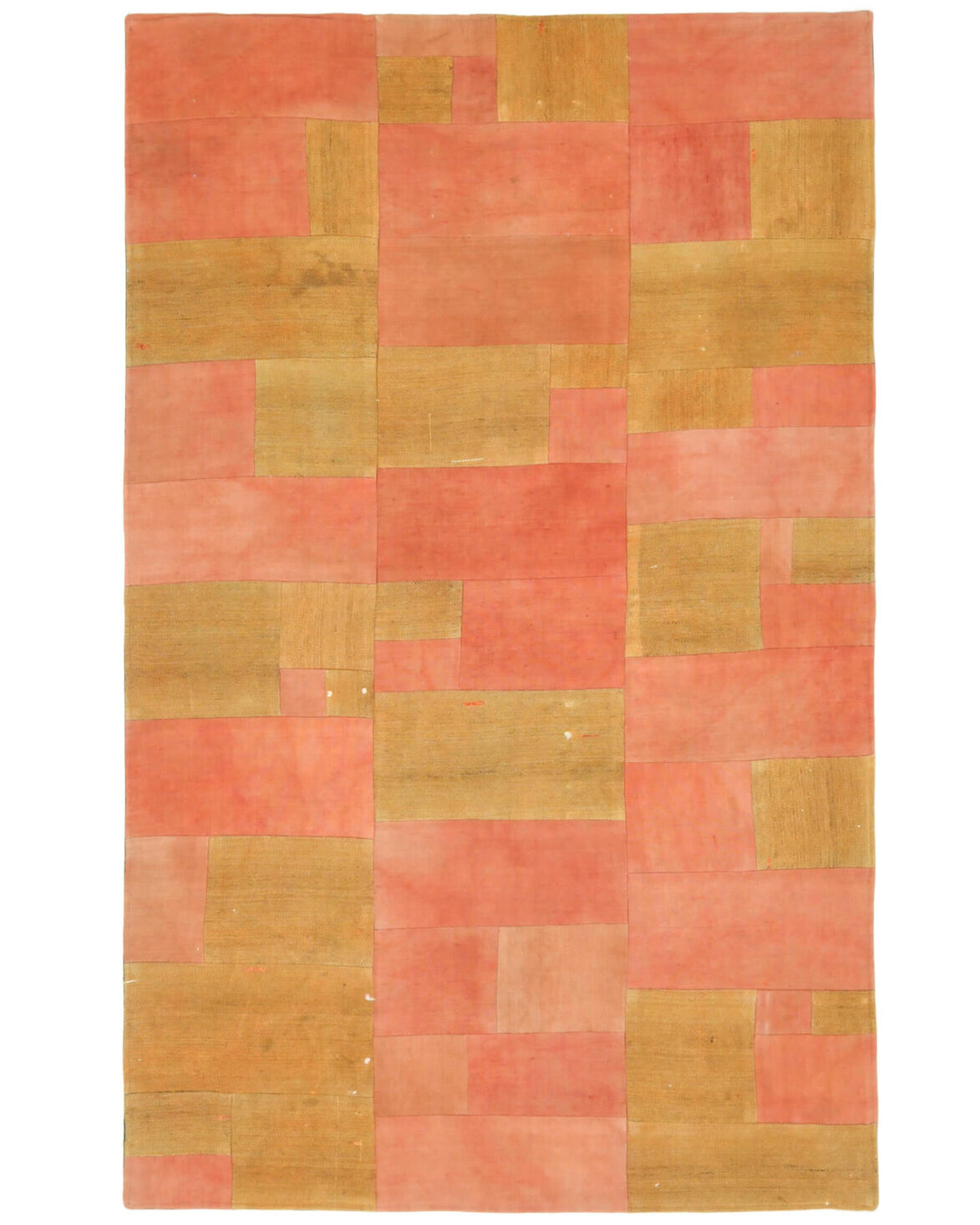 Mustard & Peach - Patchwork Handmade Vintage Area Rug