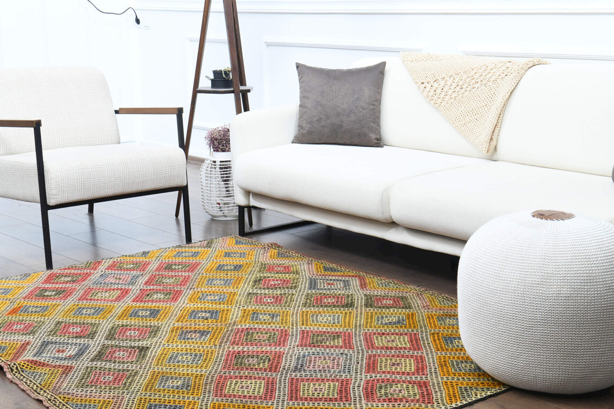 158x201 cm vintage Anatolian kilim rug – Ecenisin, flatweave, wool