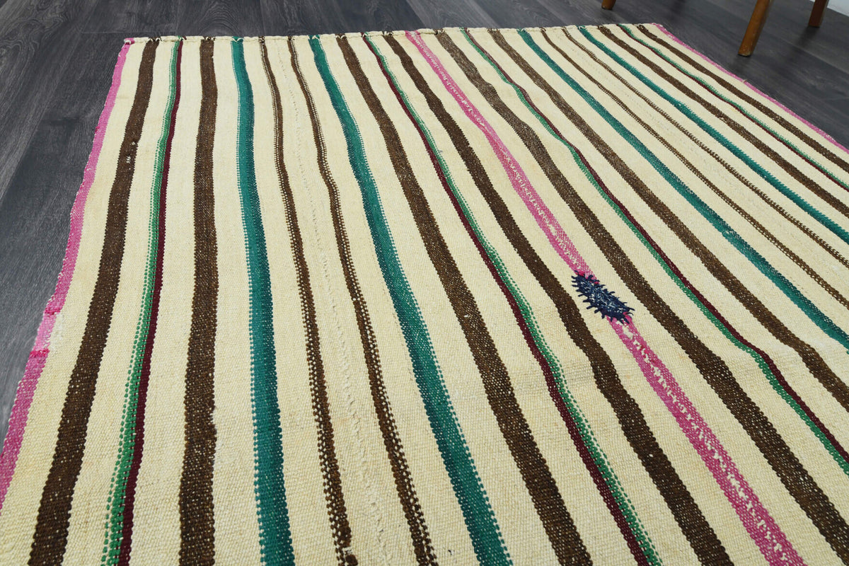 One-of-a-kind 1960s Anatolian vintage kilim rug in wool, 4'6" x 7'3"