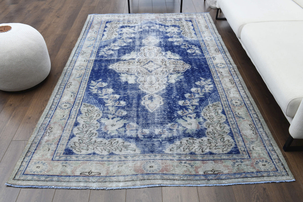 Handmade Oushak Distressed Area Rug