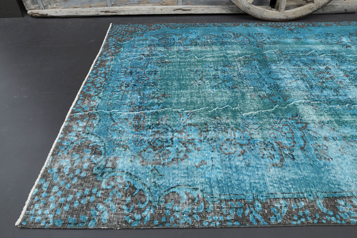 Sea Blue Vintage Oushak Rug
