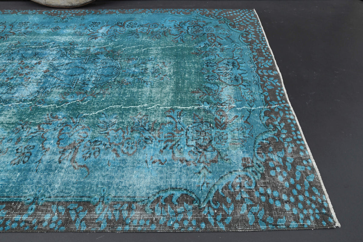 Sea Blue Vintage Oushak Rug