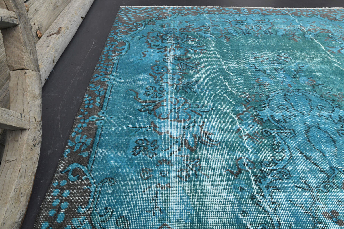 Sea Blue Vintage Oushak Rug