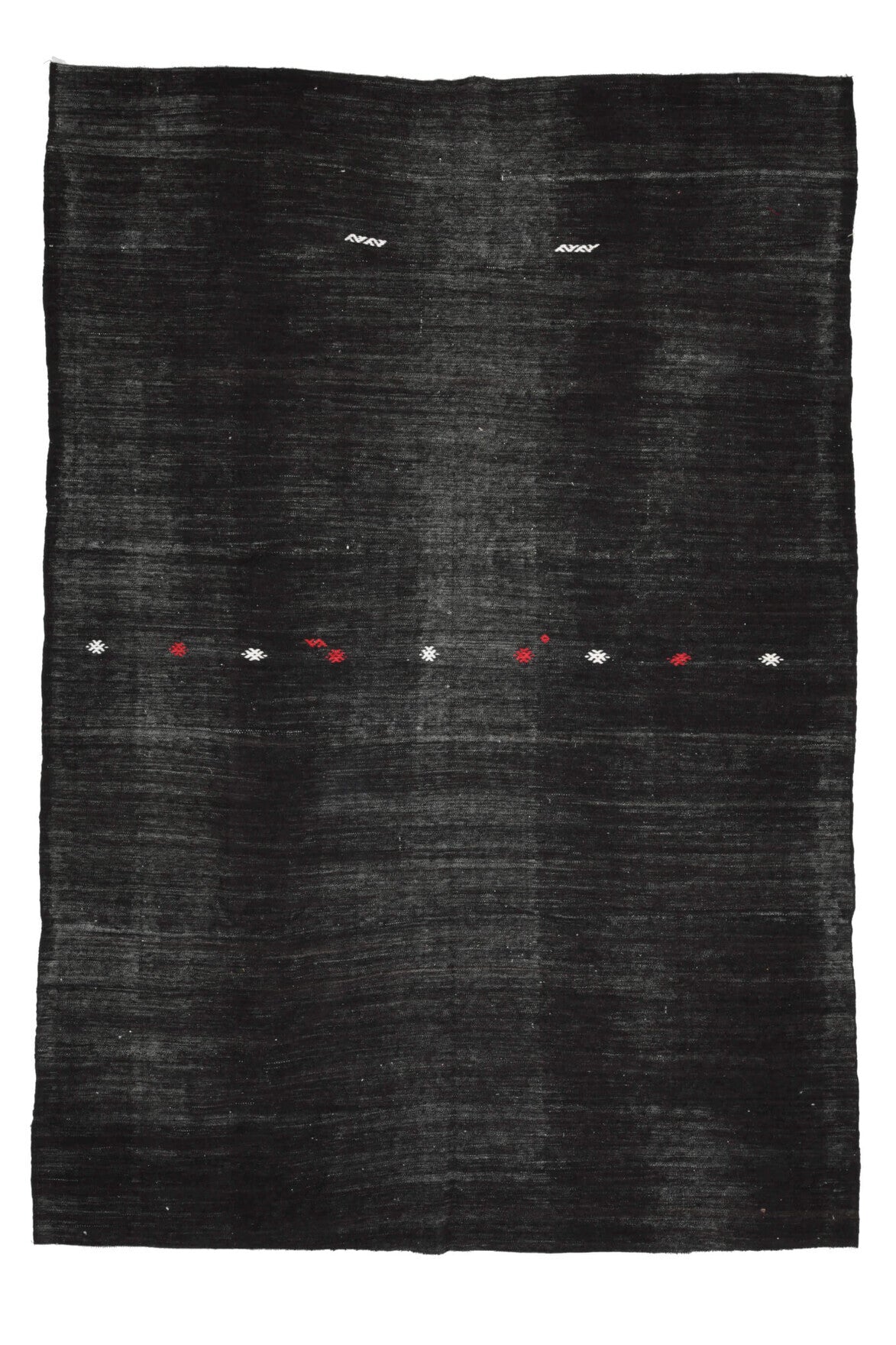 Handmade Flatweave Solid Black Area Rug