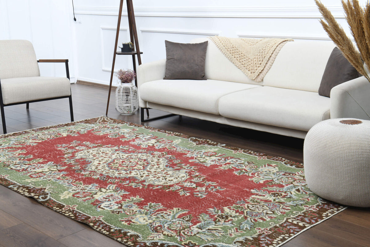 Ecekusa – vintage oriental rug for living room or bedroom, 5'5" x 9'5" (164x287 cm)