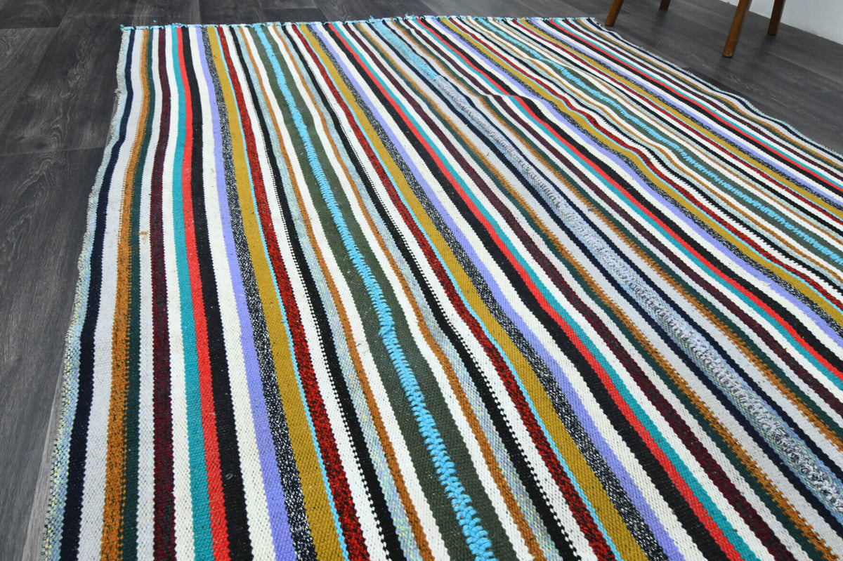 Rainbow Kilim Striped Rug