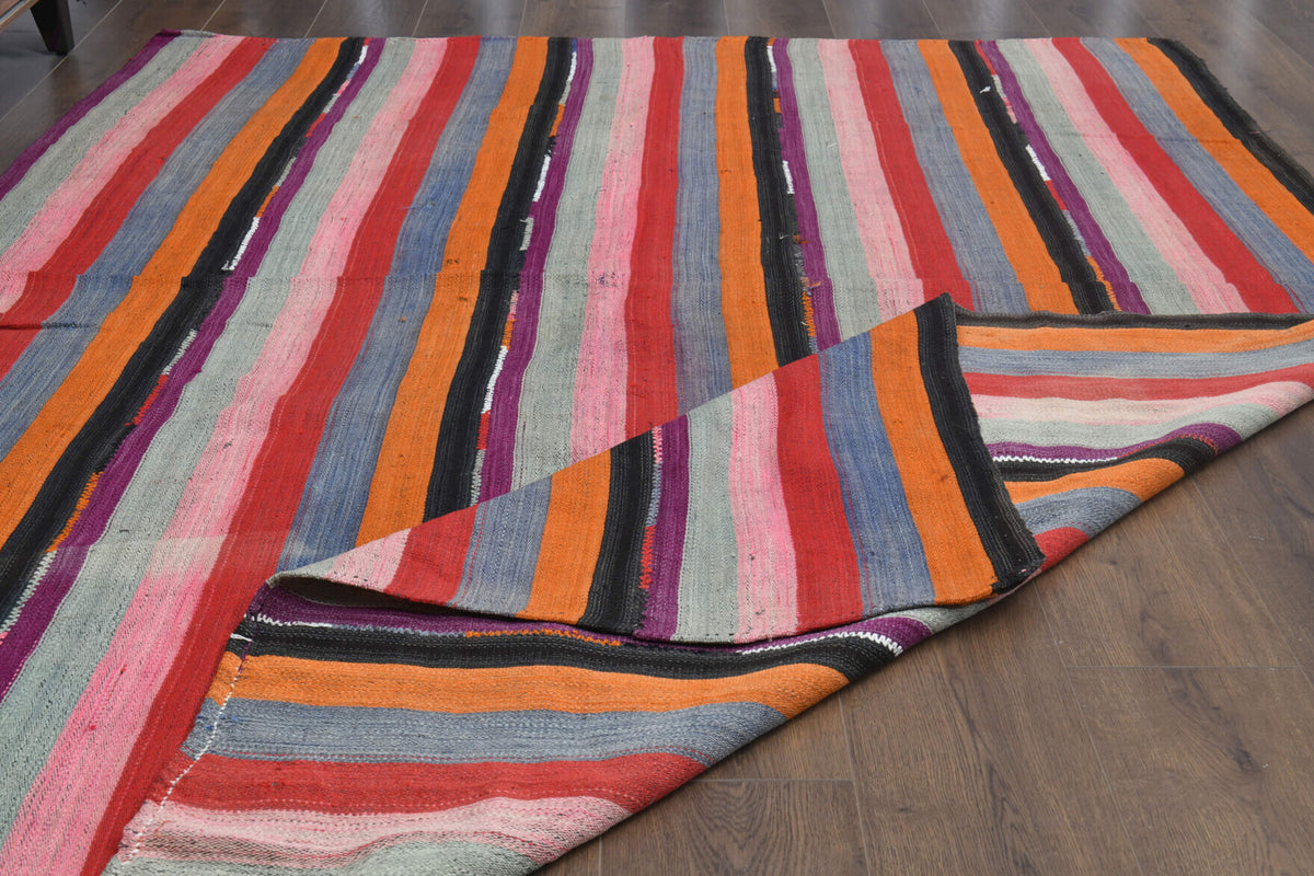 Turkish Striped Kilim Rug