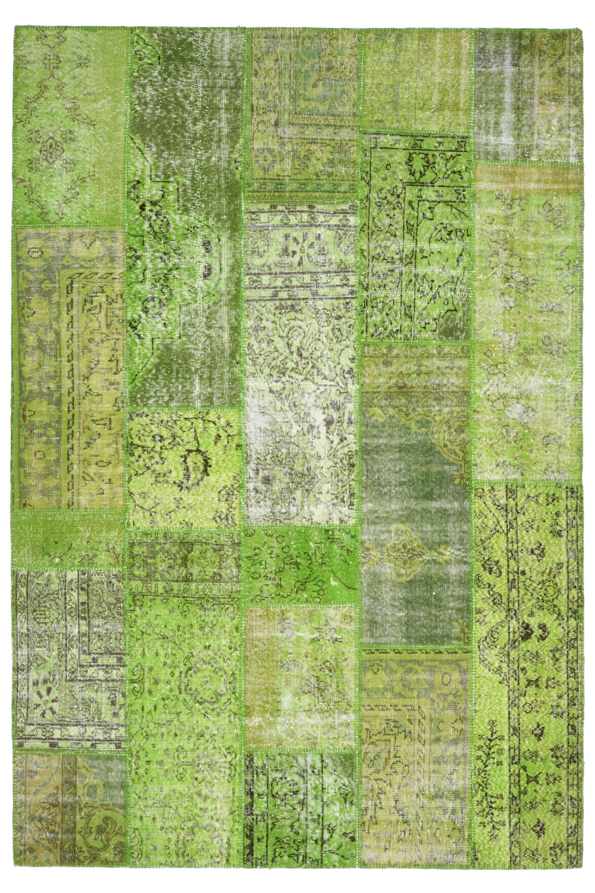 Moss Green Area Patchwork Rug