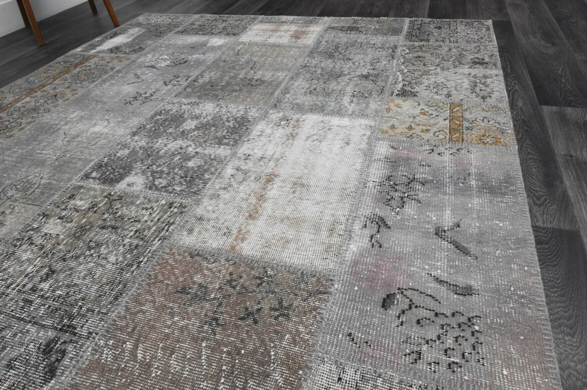 Handmade Patchwork Grey Area Rug