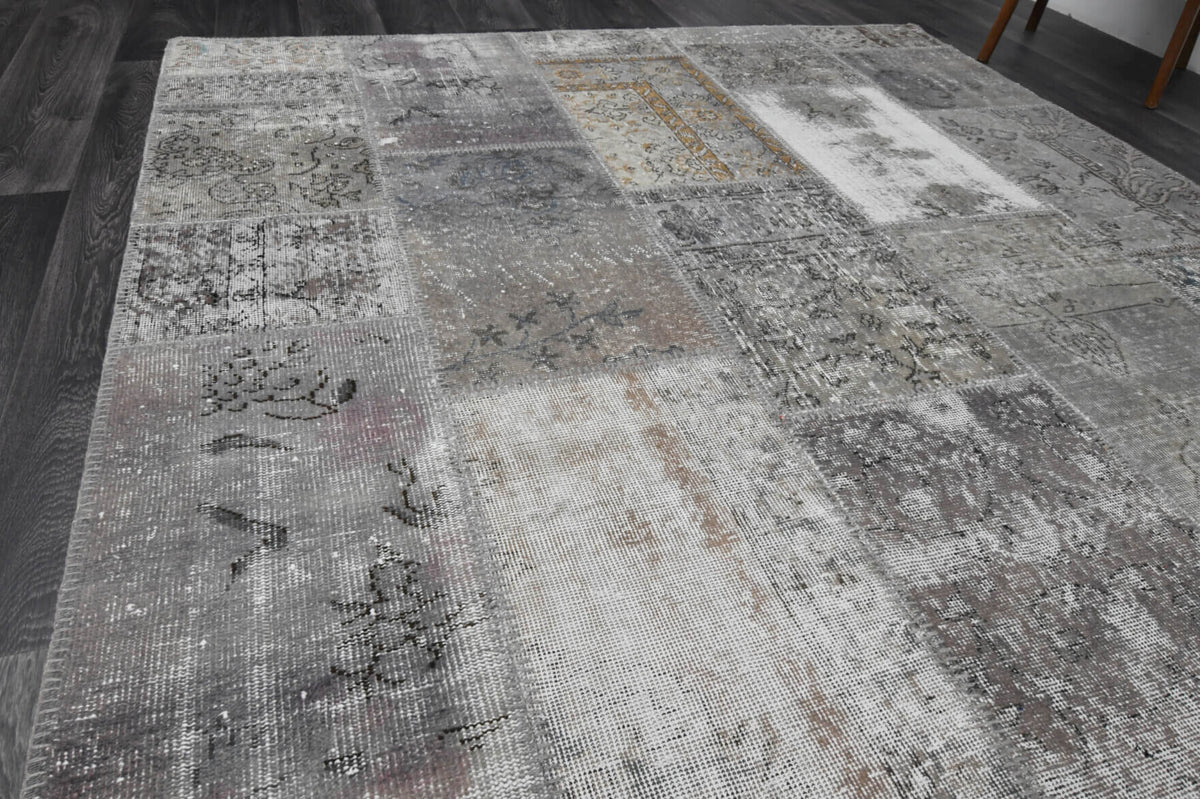 Handmade Patchwork Grey Area Rug