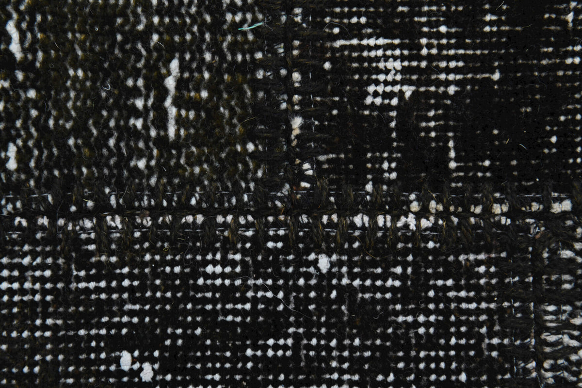 Handmade Vintage Black Patchwork Area Rug