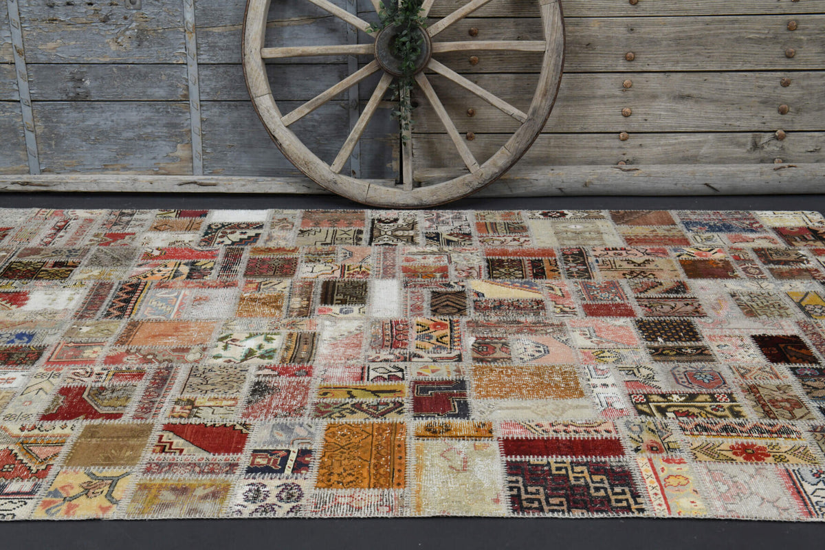 Vintage Brown Shades Area Patchwork Rug