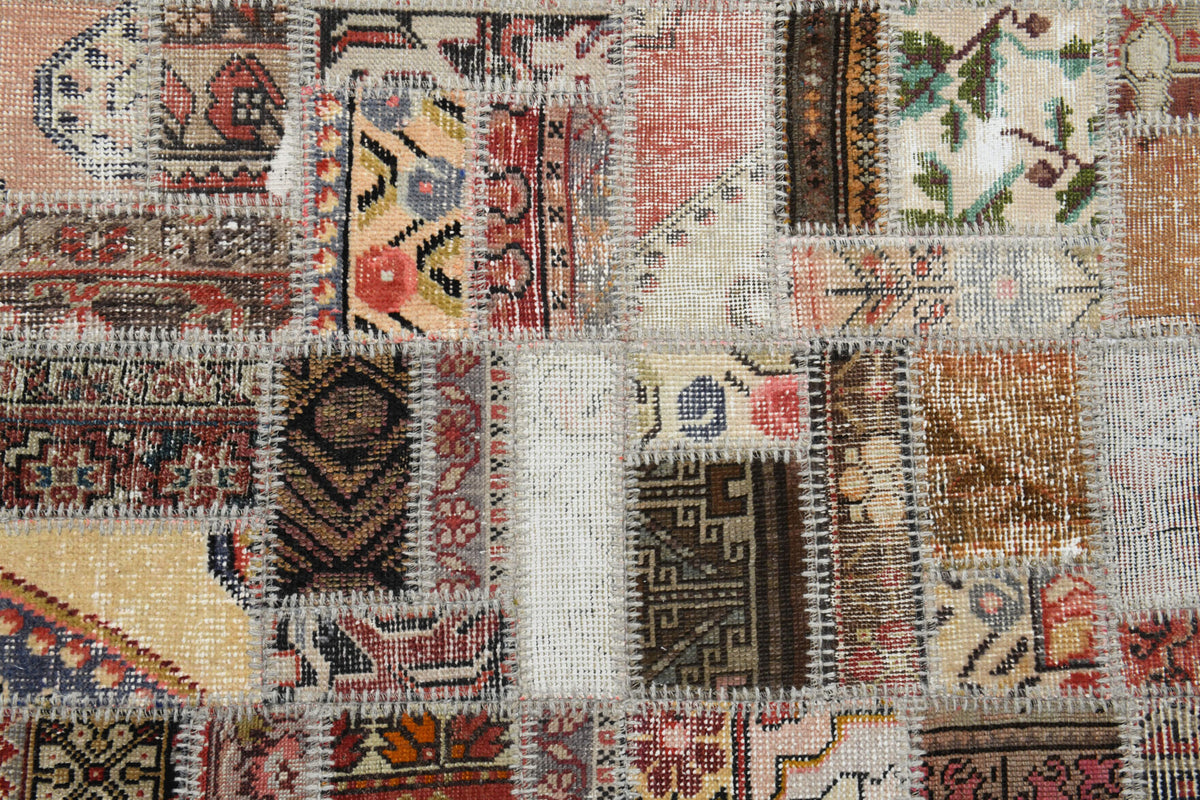 Vintage Brown Shades Area Patchwork Rug